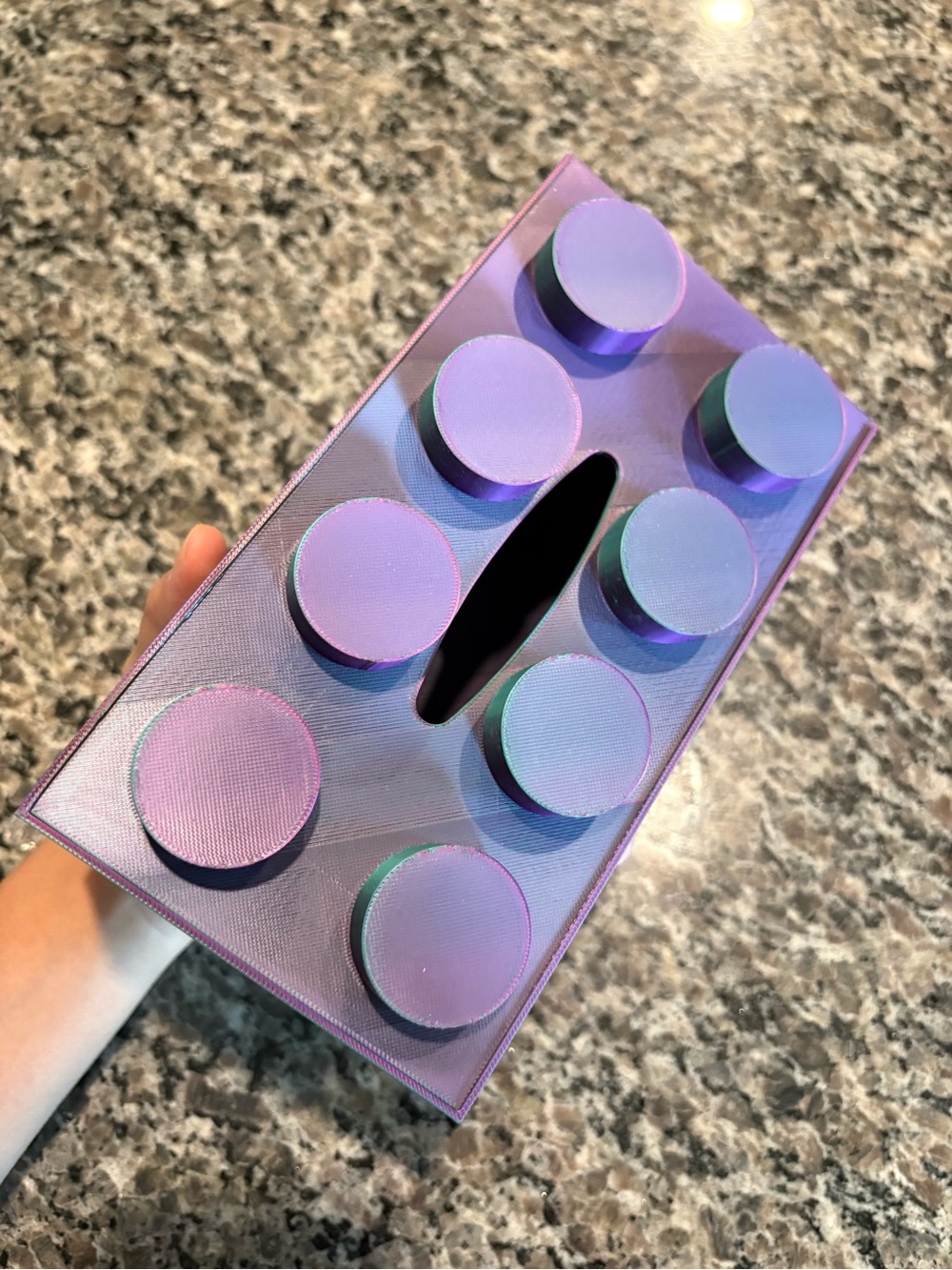NWT Purple and Teal Building Block Tissue Box Cover - Picture 7 of 10